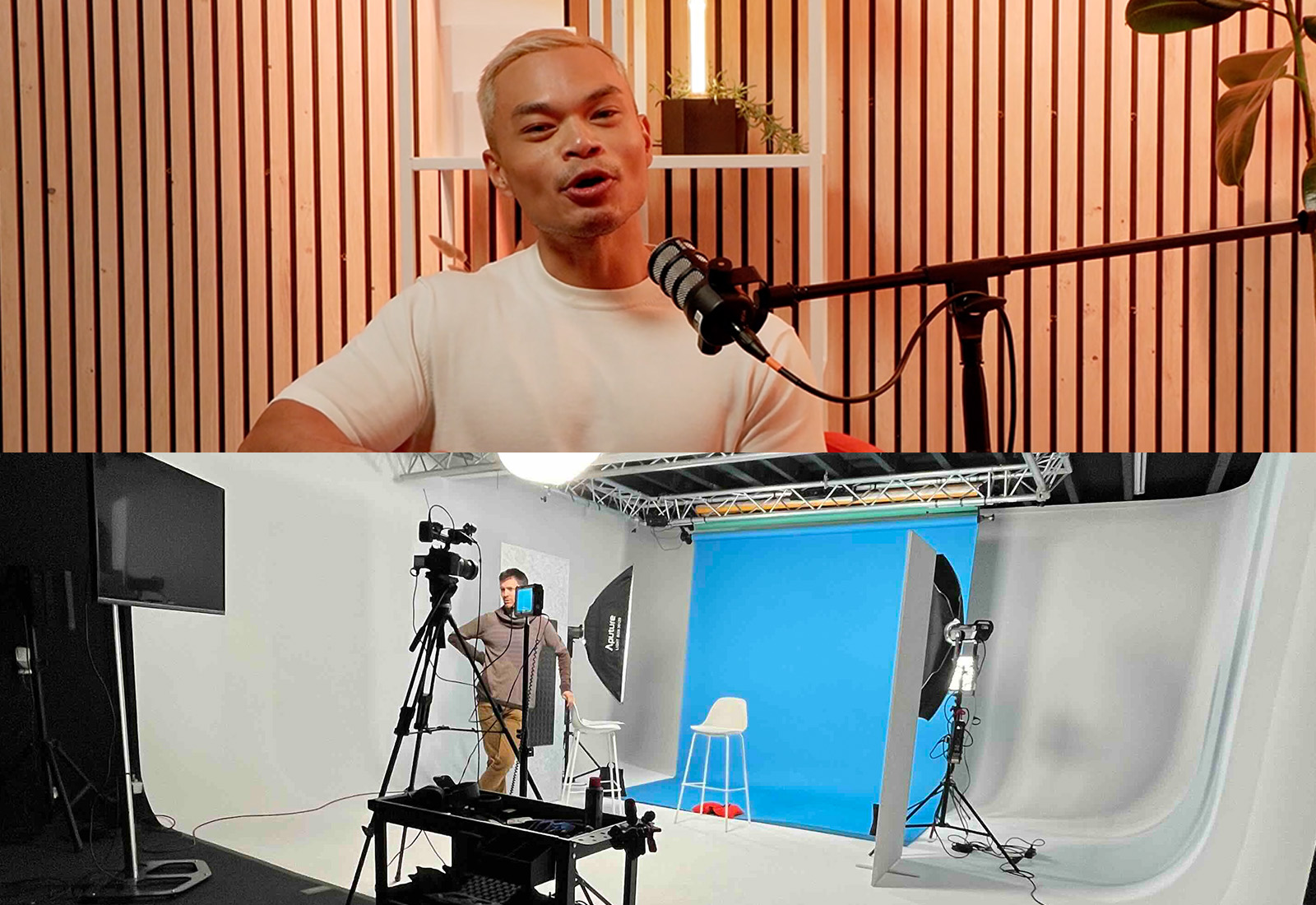 Interview video studio Brussels testimonial setup