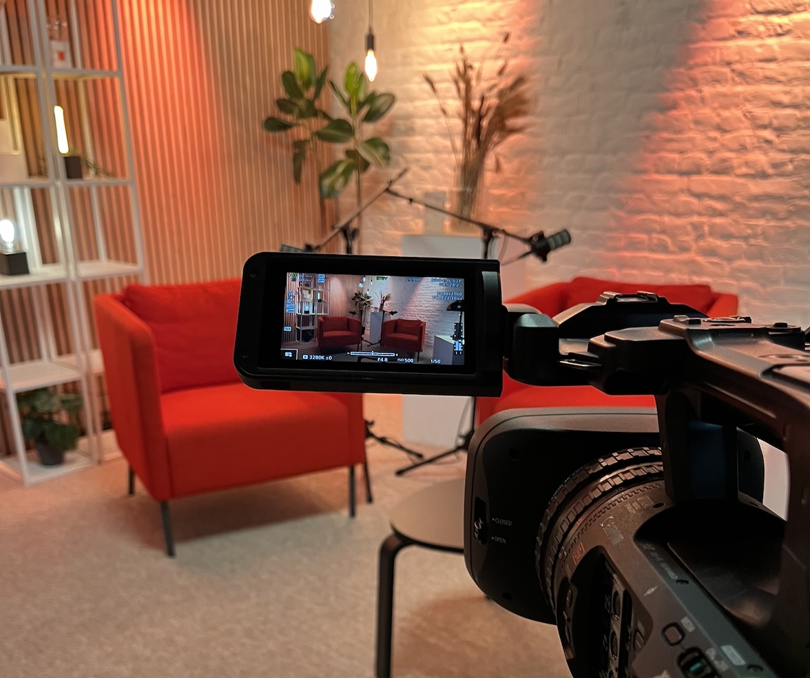 Professional filmed podcast studio in Brussels